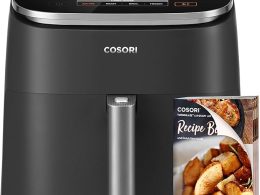 COSORI Air Fryer 9-in-1, Compact & Large 6-Qt, Fast Turbo Modes, 90–450°F Precise Heat for Even Results, Up to 95% Less Oil*, Roast, Bake, Dry, Reheat, Frozen, Broil, Proof, 120V, TurboBlaze, Grey