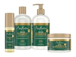 SheaMoisture Bond Repair Shampoo, Conditioner, Leave-In, & Oil Alma Oil 4 Pk to Strengthen Hair with Restorative HydroPlex Infusion
