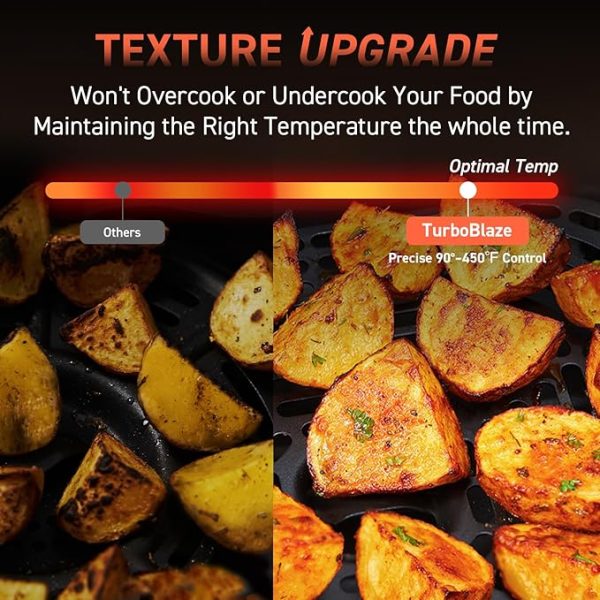COSORI Air Fryer 9-in-1, Compact & Large 6-Qt, Fast Turbo Modes, 90–450°F Precise Heat for Even Results, Up to 95% Less Oil*, Roast, Bake, Dry, Reheat, Frozen, Broil, Proof, 120V, TurboBlaze, Grey - Image 3