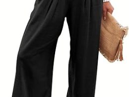 ANRABESS Women Linen Palazzo Pants Summer Boho Wide Leg High Waist Casual Lounge Pant 2025 Beach Travel Vacation Outfits