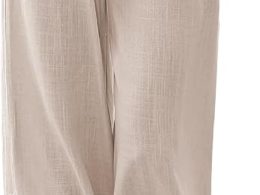 LILLUSORY Women's Linen Summer Palazzo Pants