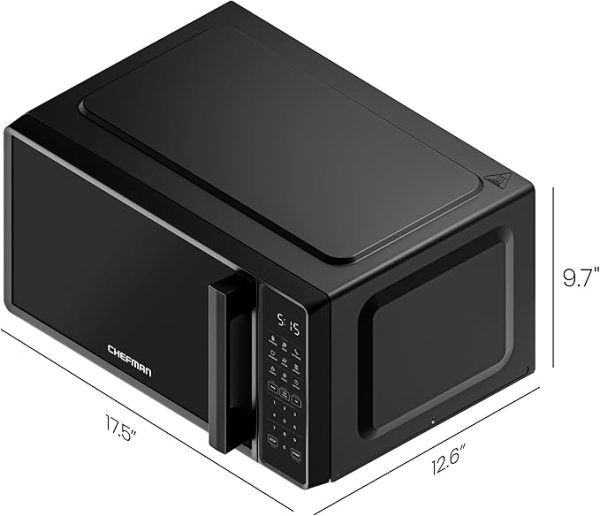 Chefman Countertop Microwave Oven 0.7 Cu. Ft., 700 Watts with 10 Power Levels, 6 Cooking Presets with One-Touch Express Cook, Eco Mode, Child Safety Lock, & Mute Button - Black - Image 2
