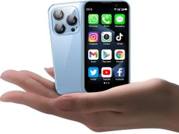 Mini Phone World's Smallest 3.0" HD Touch Screen Mini Smartphone Unlocked Android Compact Mobile Phone for Kids &Students Cell Phone wih Quad-Core Dual SLM Face lD2GB+16GB Blue