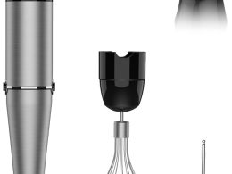 Immersion Blender Handheld 1100W 3 in 1 Corded Stick Hand Blenders for Kitchen with Trigger Speed Control, with Whisk, Milk Frother Attachemnts, Perfect Emulsifier for Soup, Smoothie, Puree