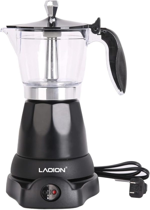 Cuban Coffee Maker, 6 or 3cup Electric Espresso Coffee Maker, Portable Cafeteras Electricas Modernas, Electric Moka Pot with Detachable Base & Overheat Protection, Coffee Gift for Home Travel