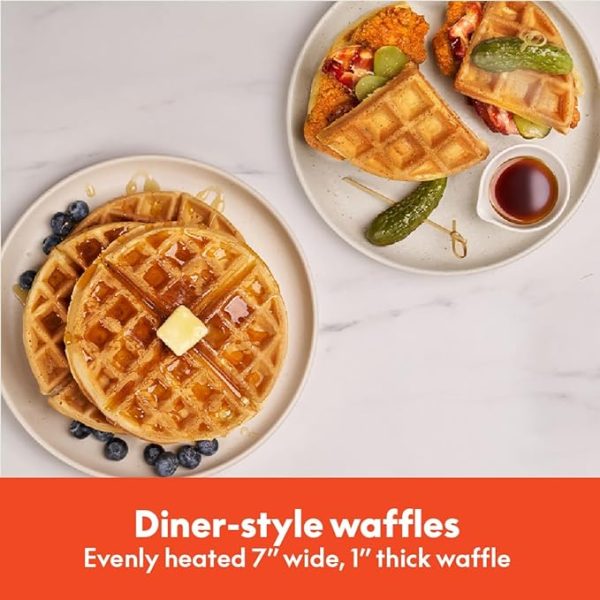 bella Flip-n-Store Belgian Waffle Maker, EverGood™ Ceramic Nonstick Coating, Fits-anywhere™ Kitchenware, Power Indicator Light & Touch Handle, 7” Wide & 1" Deep Plates, 1000 Watt, Oatmilk - Image 3