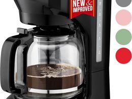 Mueller 12-Cup Drip Coffee Maker - Borosilicate Carafe, Auto-Off, Reusable Filter, Anti-Drip, Keep-Warm Function, Clear Water Level Window Coffee Machine, Kitchen Essentials & Accessories