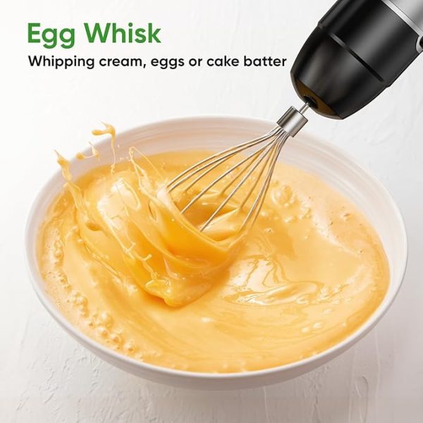 Immersion Blender Handheld 1100W 3 in 1 Corded Stick Hand Blenders for Kitchen with Trigger Speed Control, with Whisk, Milk Frother Attachemnts, Perfect Emulsifier for Soup, Smoothie, Puree - Image 3
