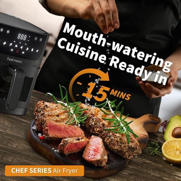 Air Fryer 8-in-1 with 6.3 Qt Capacity and Easy View Windows, Max 400F, 95% Less Oil, 100+ Recipes, Shake Reminder, Nonstick Basket for Roast, Bake, Dehydrate, Reheat, Broil-CT03 - Image 2