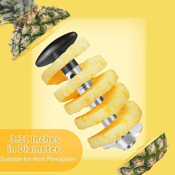 Pineapple Corer, [Upgraded, Reinforced, Thicker Blade] Newness Premium Pineapple Corer Remover (Black) - Image 5