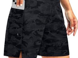 G Gradual Women's 7" Long Swim Board Shorts High Waisted Quick Dry Beach Swimming Shorts for Women with Liner Pockets