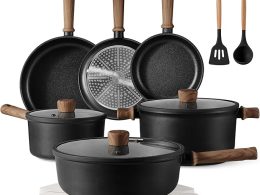 CAROTE Nonstick Pots and Pans,Cookware Set 16pcs Kitchen Cooking Sets, Pot and Pan Non Stick w/Frying pan