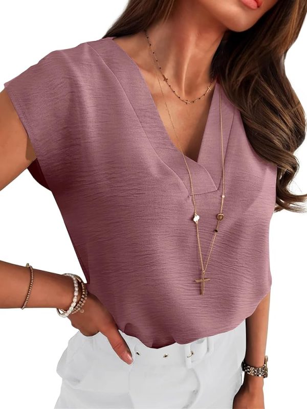 ANRABESS Women Tops Cap Sleeve