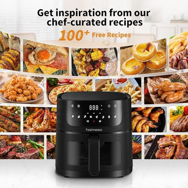 Air Fryer 8-in-1 with 6.3 Qt Capacity and Easy View Windows, Max 400F, 95% Less Oil, 100+ Recipes, Shake Reminder, Nonstick Basket for Roast, Bake, Dehydrate, Reheat, Broil-CT03 - Image 3