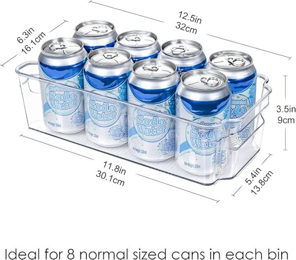 HOOJO Refrigerator Organizers and Storage - 8pcs Clear Plastic Bins For Fridge, Freezer, Kitchen Cabinet, Pantry Organization, BPA Free Fridge Organizer, 12.5" Long, Clear - Image 2