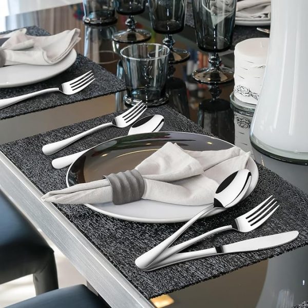 Silverware Set for 8, 40 Piece Heavy Duty Stainless Steel Flatware Utensils Cutlery Set Including Steak Knife Fork and Spoon, Dishwasher Safe, Gift Package for Wedding Housewarming - Image 5