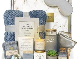 Get Well Soon Gift Baskets For Women,12PC Get Well Gifts for Women After Surgery,Birthday Gifts,Care Package ,Grief ,Sympathy ,Condolences Gift Basket for Friend (navy blue)