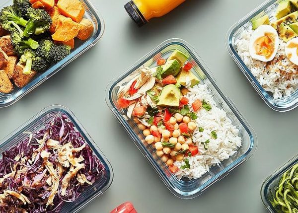 [10-Pack] Glass Meal Prep Containers with Lids, MCIRCO Food Storage Containers with Snap Locking Lids, Airtight Lunch Containers, Microwave, Oven, Freezer and Dishwasher - Image 2