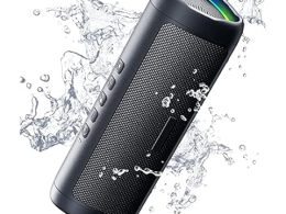 Bluetooth Speaker with HD Sound, Portable Wireless, IPX5 Waterproof, Up to 20H Playtime, TWS Pairing, BT5.3, for Home/Party/Outdoor/Beach, Electronic Gadgets, Birthday Gift (Black)