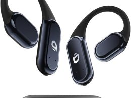 True Wireless Bone Conduction Earphones, OWS Open Ear Headphones with Earhooks, Bluetooth 5.3, Up to 60H Playtime with Case, IP68, AAC/SBC, for Cycling Yoga Workouts