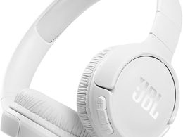 JBL Tune 510BT - Bluetooth headphones with up to 40 hours battery, microphone for call, foldable and comfortable, Android and iOs compatible (White)