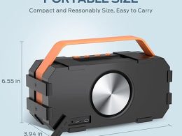 BUGANI Bluetooth Speaker, Portable Bluetooth Speakers with 40W Stereo Sound, Loud Bluetooth Speaker 24H Playtime Support TF Card/AUX, IPX6 Waterproof for Beach Camping Outdoor Indoor