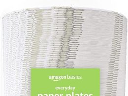Amazon Basics Everyday Paper Plates, 8.62 Inch, Disposable, 200 Count