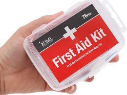 DMI 76-Piece First-Aid Kit, All-Purpose Use for Minor Cuts and Scrapes, Durable Water-Resistant Case, Convenient and Portable, FSA & HSA Eligible