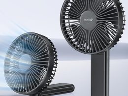 WSKEN Portable Handheld Fan - 6 Inch Quiet 180° Foldable Desk Fan with Battery Operated, 20H Max Cooling Time, 4000mAh Rechargeable, 4-Speed, Travel Essential for Outdoor, Office, Gift, Black