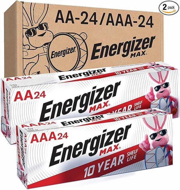 Energizer AA and AAA Batteries, 48 Count, Combo Pack Contains 24 Max Double A and 24 Max Triple A Batteries