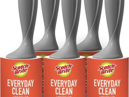 Scotch-Brite Everyday Clean Lint Roller, Lint Remover for Pet Hair, Dark Clothes, Furniture, and Dusty Surfaces, Picks Up Fur & Fluff in Your Home, Car, & Office, 5 Pack, 475 Adhesive Sheets Total
