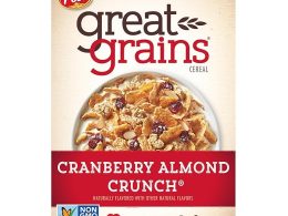 Great Grains Cranberry Almond Crunch Cereal, Cereal with Dried Cranberries and Almonds, Non-GMO Project Verified, 14 OZ Box