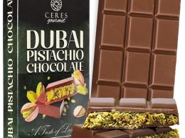 Ceres Gourmet Dubai Chocolate Bar, Pistachio Chocolate Knafeh Bar – 2.3oz (65g), Perfect Snack & Treat