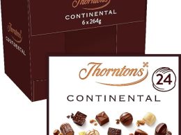 Thorntons Continental Chocolate Gift, Perfect for Sharing, Gifts for Women and Men, Unique Flavours Milk, White, Dark Chocolate, 264g