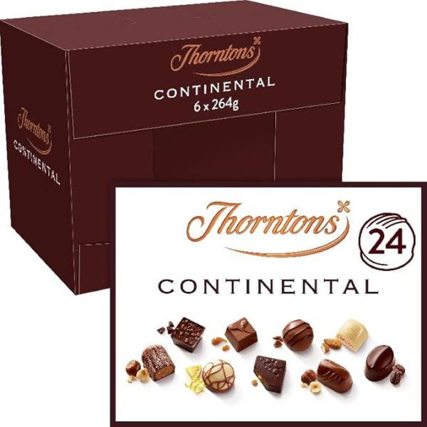 Thorntons Continental Chocolate Gift, Perfect for Sharing, Gifts for Women and Men, Unique Flavours Milk, White, Dark Chocolate, 264g