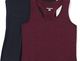 Essentials Women's Active Quick Dry Tech Stretch Racerback Tank Top (Available in Plus Size), Multipacks