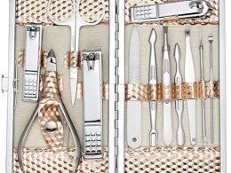ZIZZON Professional Nail Care kit Manicure Grooming Set with Travel Case(Rose Gold)