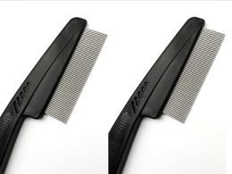 2Pcs Black Multifunctional Stainless Steel Fine-Toothed Dandruff Comb, Professional Scalp Care Tool, Suitable for All Ages,Hair Combs,Beauty and Personal Care,Styling Tools and Appliances