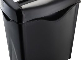 Amazon Basics 6 Sheet Cross Cut Paper and Credit Card Home Office Shredder with 3.8 Gallon Bin, Black
