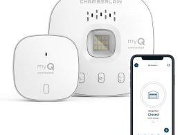 CHAMBERLAIN Smart Garage Control - Wireless Garage Hub and Sensor with Wifi & Bluetooth - Smartphone Controlled, myQ-G0401-ES, White