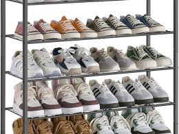 Shoe Rack, Metal Shoe Organizer, 8 Tier Garage Shoe Rack Max Holds 40 Pairs,Shoe Storage Shelf for Closet,Entryway, Black