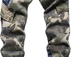 Baylvn Men's Designer Straight Slim Fit Patchwork Jeans Comfort Skinny Biker Denim Pants