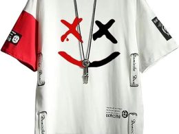 DUDHUH Men’s T-Shirts Techwear Japanese Streetwear Hip Hop Short Sleeve Shirts for Men