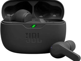 JBL Vibe Beam - True Wireless JBL Deep Bass Sound Earbuds, Bluetooth 5.2, Water & Dust Resistant, Hands-free call with VoiceAware, Up to 32 hours of battery life (Black)