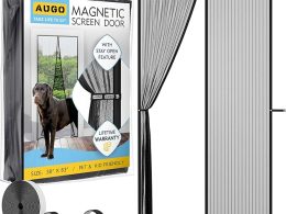 AUGO Magnetic Screen Door - Self Sealing, Heavy Duty, Hands Free Mesh Partition Keeps Bugs Out - Pet and Kid Friendly - Patent Pending Keep Open Feature - 38 Inch x 83 Inch