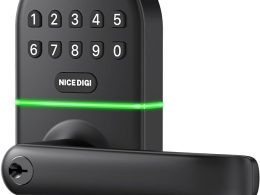 Smart Keypad Door Lock with Handle: NICE DIGI Keyless Entry Digital Lock for Front/Interior Door, Electronic Code Knob, Easy Installation
