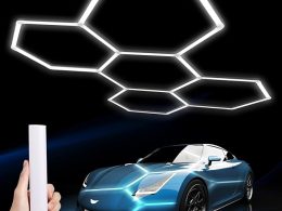 Hexagon LED Garage Light: 25 Pack Updated Bigger Size, 26400LM Super Bright Car Detailing Ceiling LED Shop Light for Warehouse Workshop Gym Basement Car Care Wash Room