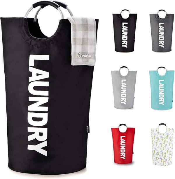 Caroeas 90L Laundry Basket (13 Colors), Waterproof Laundry Hamper, Laundry Bag with Padded Handles, Clothes Hamper Stands Up Well, Collapsible Laundry Basket Easy Storage